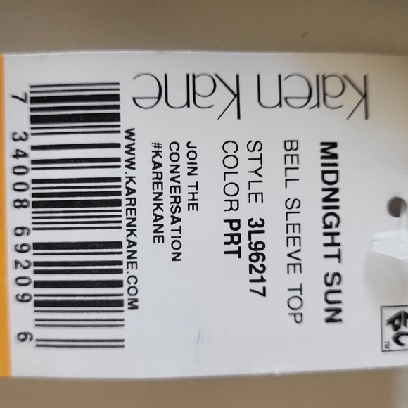 Karen Kane Midnight Sun Print Bell Sleeve Top - Picture 9 of 9